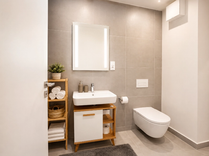 Koupelna apartmánu Javorná na Šumavě – moderní vybavení