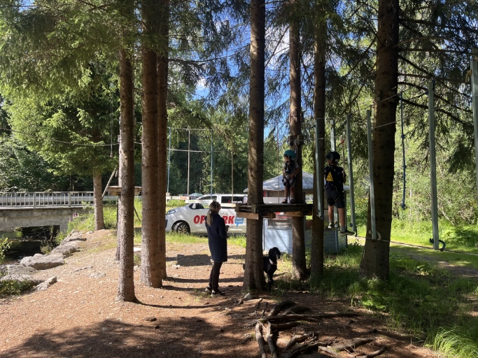 Offpark Prášily – lanový park v lese u Prášilského potoka