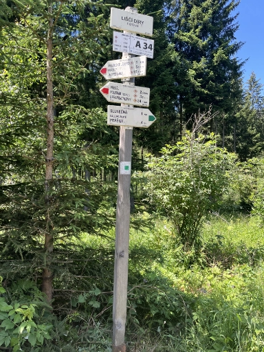 Prášilské jezero – turistická cesta z parkoviště Slunečná